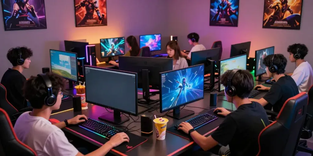 Engaged players experiencing the excitement of online gaming at http://debet-onl.com with vibrant surroundings.