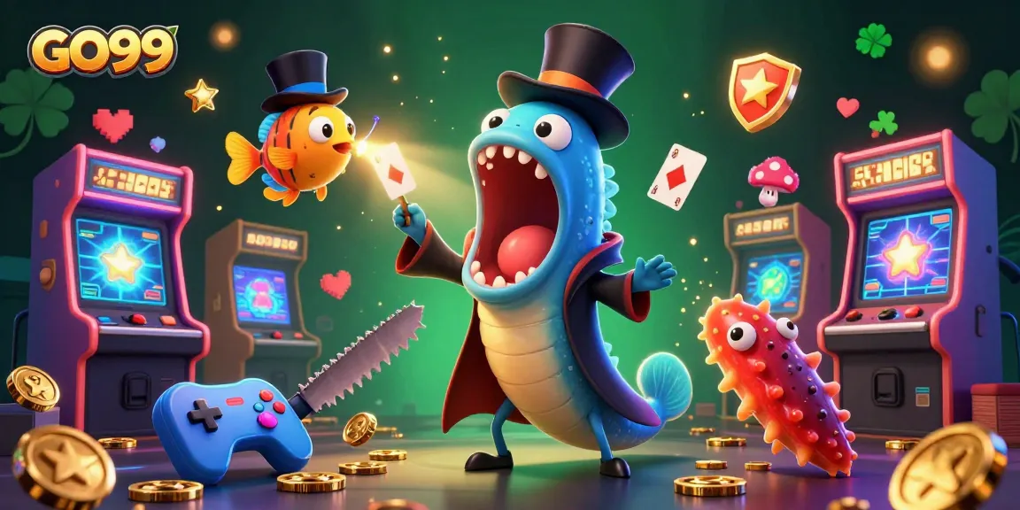 Engage in magical 3D card tricks at GO99 with fabled sea creatures and vibrant casino elements.