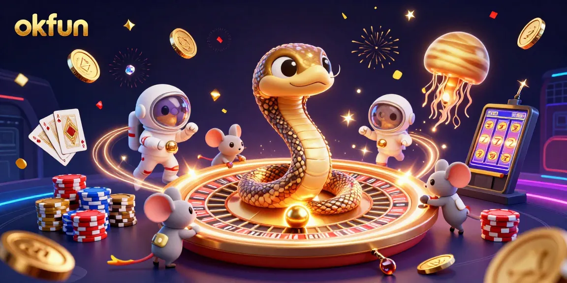 Engage in thrilling gameplay at okfun with dynamic illustrations showcasing casino excitement and action.