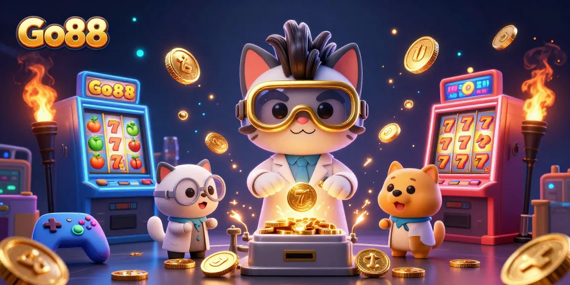 Win big at Go88 with vibrant slot machines and a mad scientist in action!